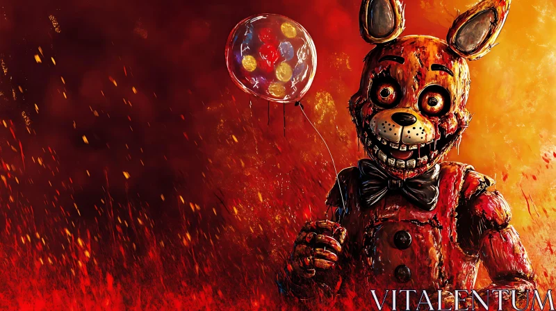 Creepy Character Holding Balloon in Inferno