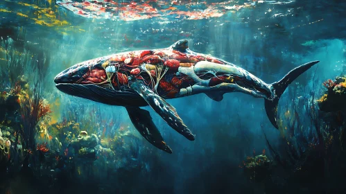Underwater Whale Anatomy Illustration