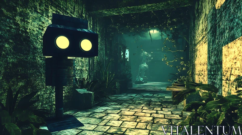 Weathered Building with Stone Path AI Image