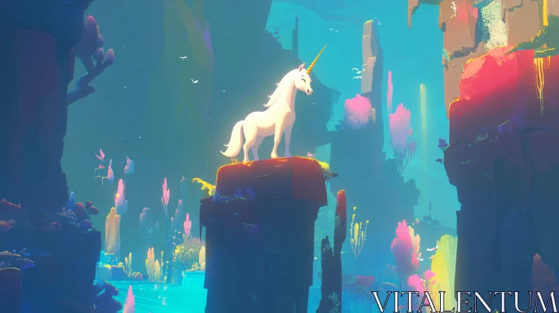 Unicorn in a Dreamlike Landscape