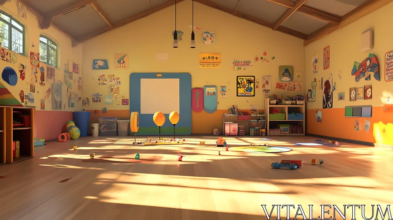 Sunlit Classroom with Toys