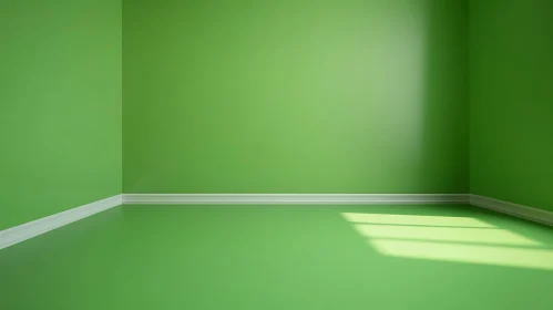 Minimalist Green Interior Space
