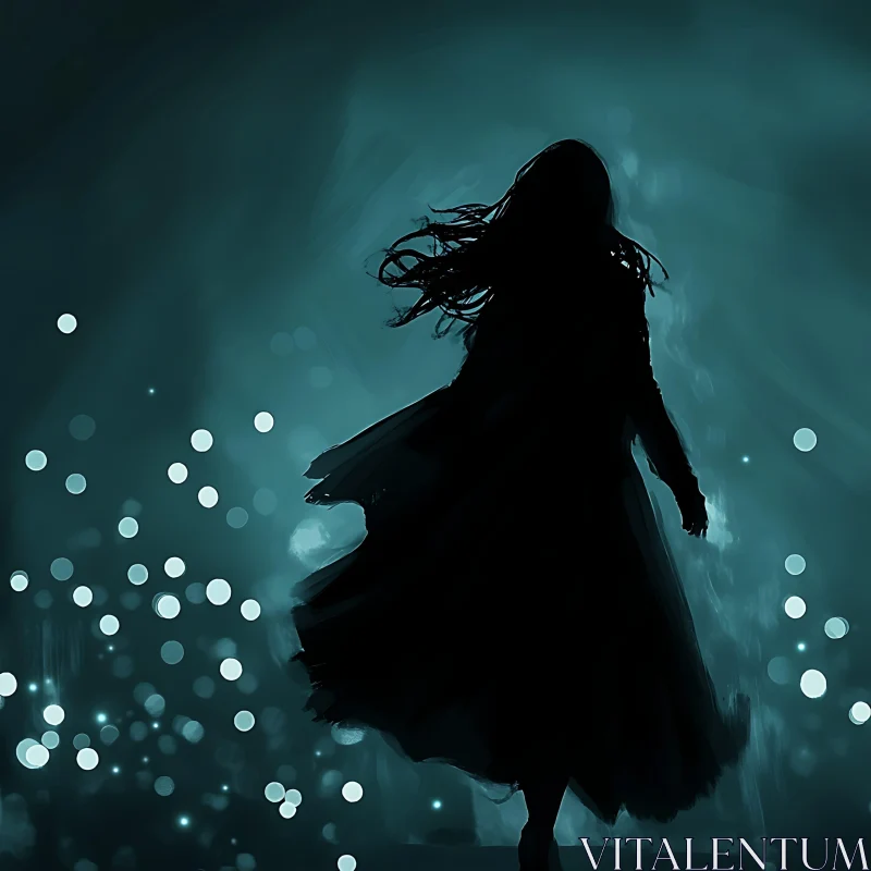 Silhouette in Teal Mist