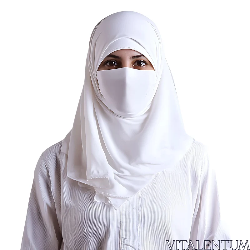 Serene Portrait of Woman in Traditional Attire