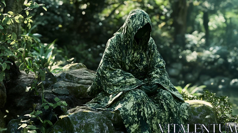 Hooded Figure in Forest
