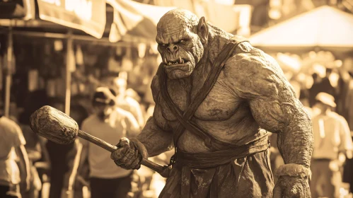 Orc Warrior with Wooden Club