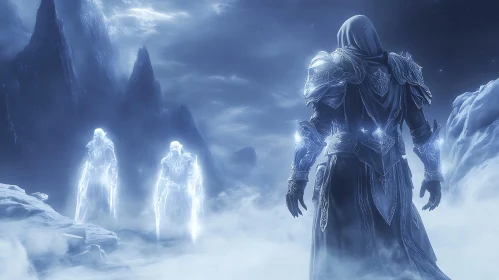 Mystic Warrior and Ghostly Figures