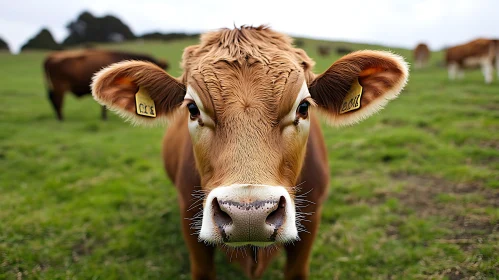 Brown Cow Stares Intently