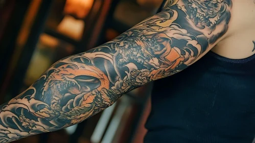 Detailed Dragon Tattoo on Forearm