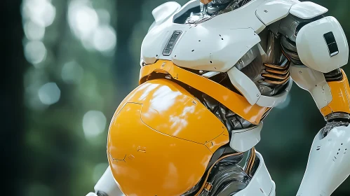 Sleek Humanoid Robot in Nature
