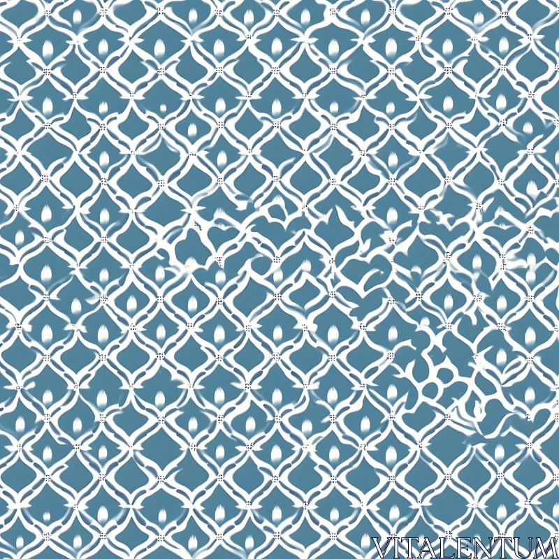 Serene Blue Trellis Design
