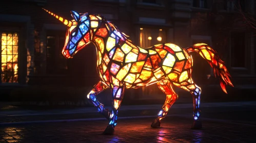 Glowing Unicorn Art Installation