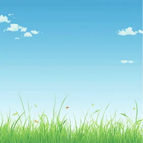 Serene Landscape of Grass and Sky