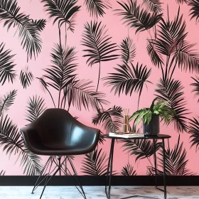 Modern Interior with Tropical Wallpaper