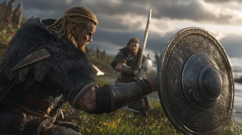 Fierce Viking Warrior in Combat