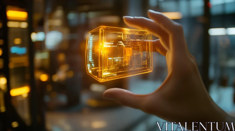 Glowing Digital Cube