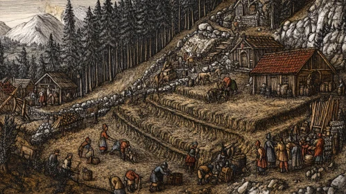 Historical Rural Scene Artwork