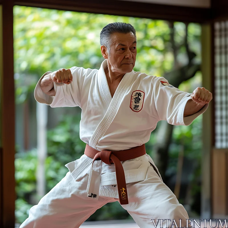 Man in Karate Gi AI Image