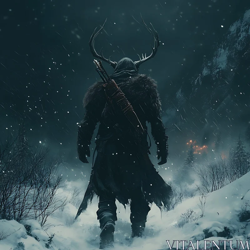 Winter Warrior with Antlers
