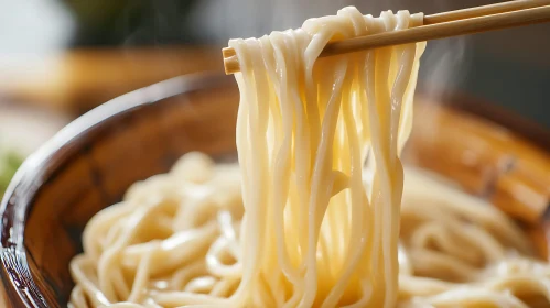 Steaming Noodles Picked with Chopsticks