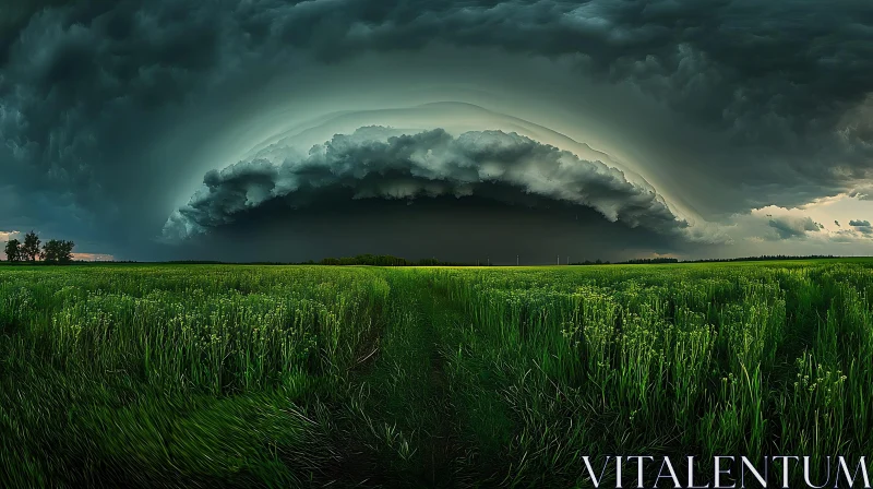 Ominous Sky Over the Meadow