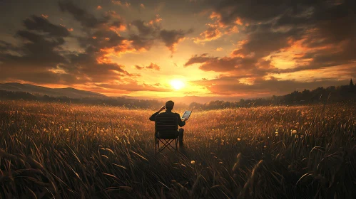 Golden Hour Contemplation in Nature