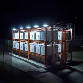 Nighttime Industrial Technology Display