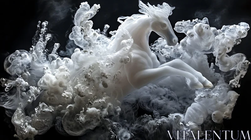 Ghostly Horse in Cloud of Smoke