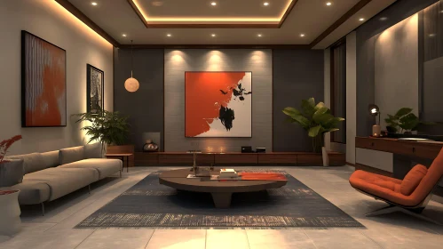 Contemporary Living Space with Artistic Accents