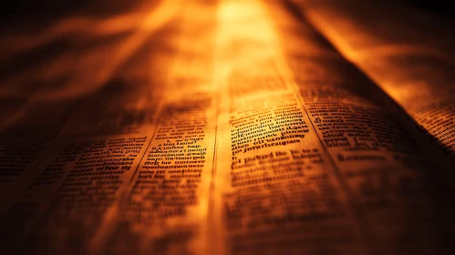 Intimate View of Typographic Details in Warm Light