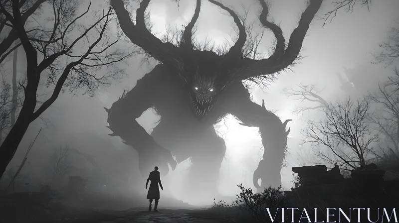 AI ART Fog Monster Confrontation
