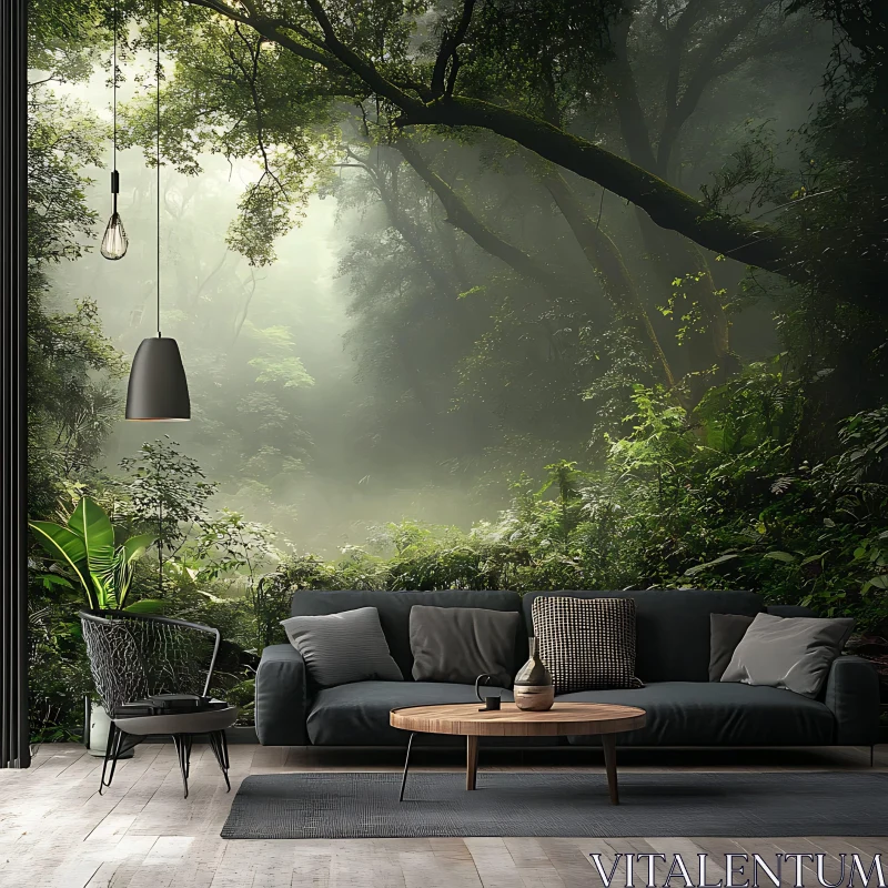 Interior Design with Forest Scenery