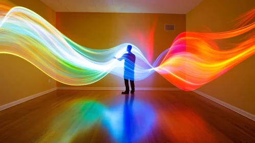 Vivid Light Art in a Room