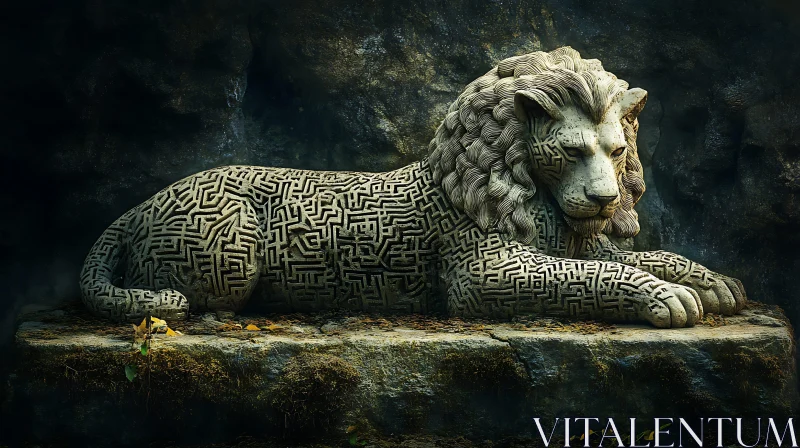 Stone Lion Labyrinth Sculpture