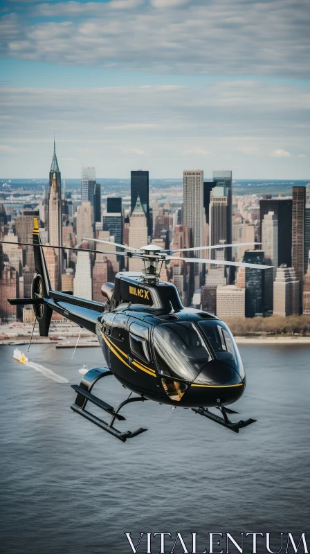 Captivating Helicopter Over New York City - A Masterpiece of Engineering and Design