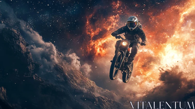 Motorcycle Adventure in the Starry Sky
