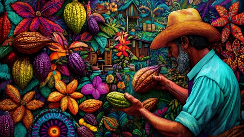 Tropical Cacao Harvest Art