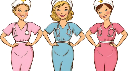 Three Nurses Cartoon