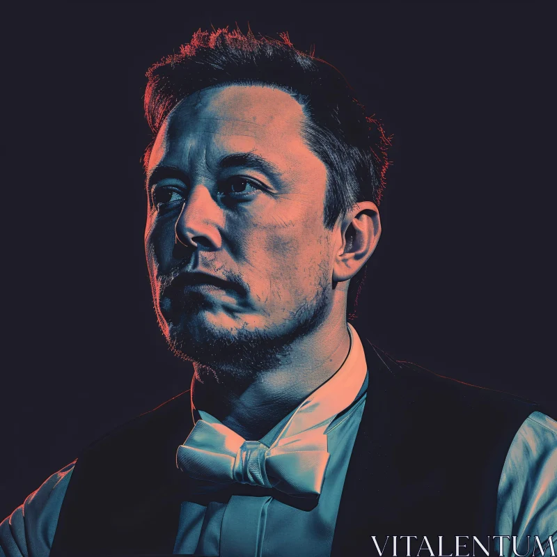 AI ART Elon Musk Reflective Portrait