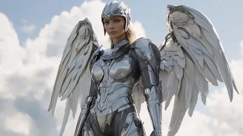 Winged Warrior in Silver Armor