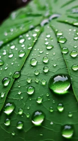 Green Leaf with Water Drops: A Symbol of Eco-friendly Craftsmanship and Environmental Awareness
