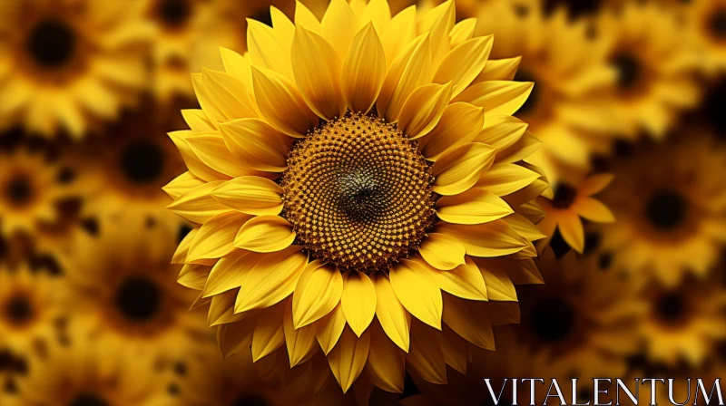 Yellow Sunflower - A Detail-Rich, Photorealistic Representation AI Image