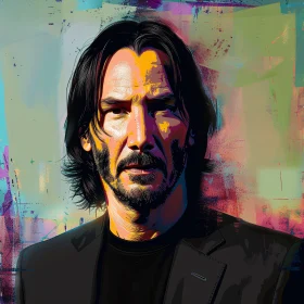 Artistic Illustration of Keanu Reeves