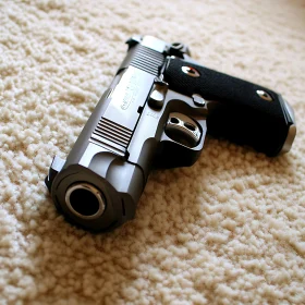 Modern Handgun on Carpet