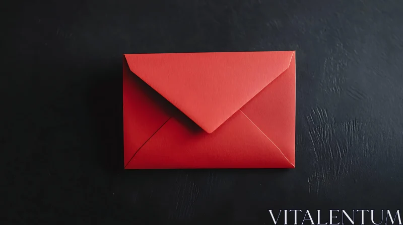 AI ART Minimalist Red Envelope on Dark Texture