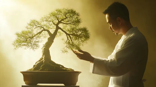 Golden Bonsai: Cultivating Tranquility