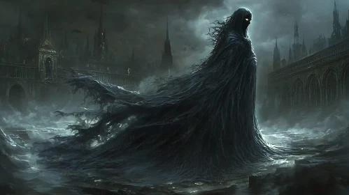 Wraith in Gothic Cityscape