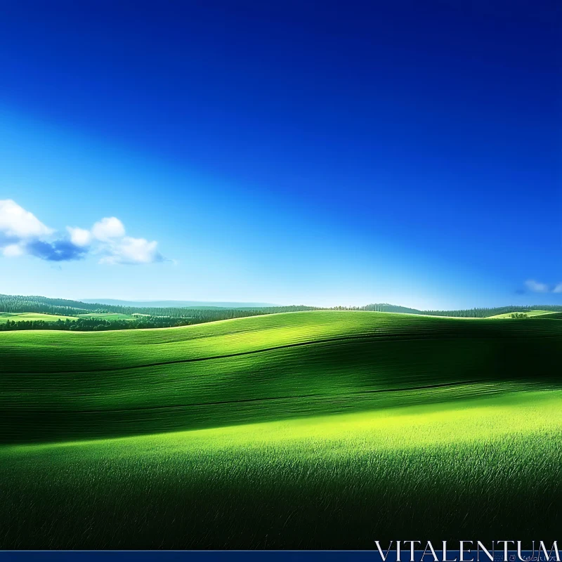 AI ART Serene Landscape of Green Hills