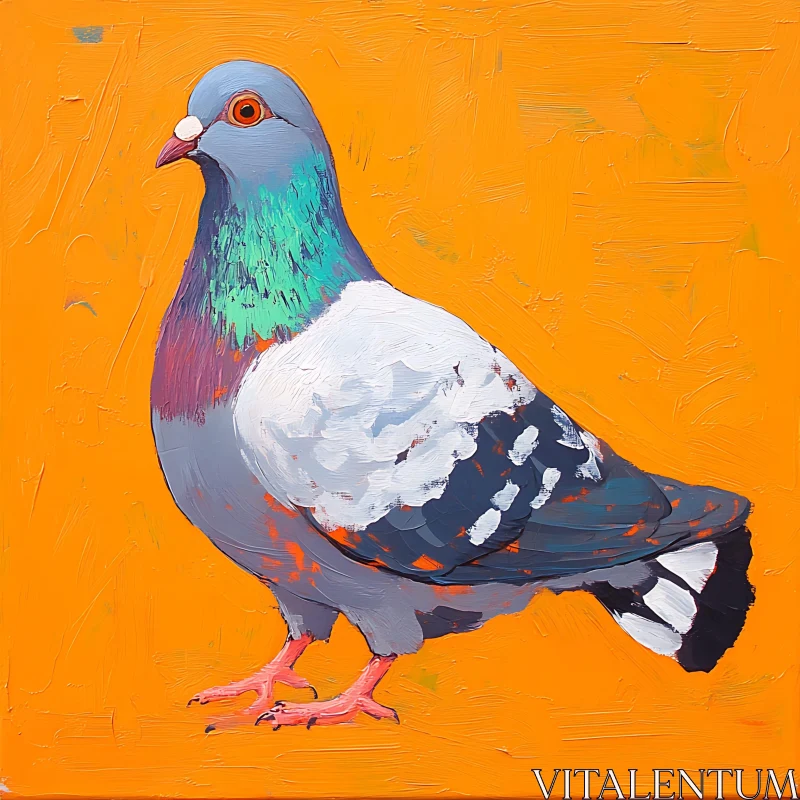 AI ART Pigeon Painting with Bold Brushstrokes