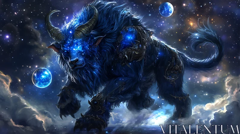 AI ART Cosmic Bull Fantasy Art